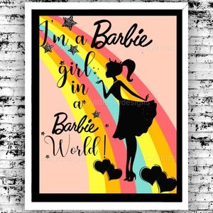 Barbie Girl Colorful Rainbow Art Print